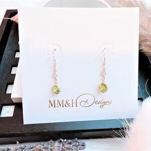 New Peridot and Cubic Zirconia Earrings | Handmade in BC